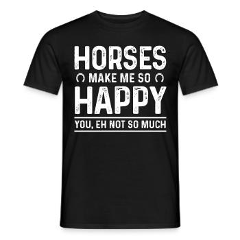 Les chevaux me rendent si heureux Tu n’es pas tellement - T-shirt homme - noir - Devant - AI Model Male 178 light (178cm)