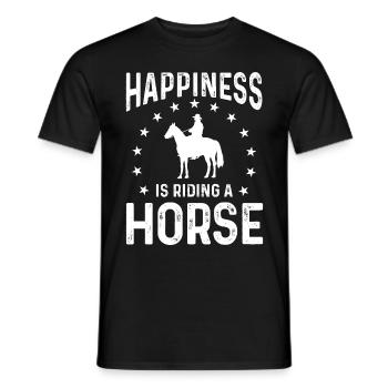 Le bonheur, c’est monter à cheval - T-shirt homme - noir - Devant - AI Model Male 178 light (178cm)