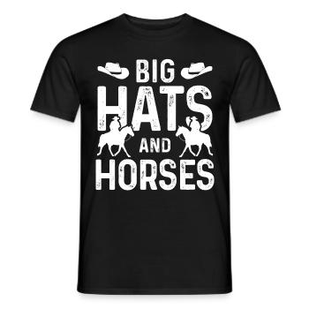 Grands chapeaux et chevaux - T-shirt homme - noir - Devant - AI Model Male 178 light (178cm)