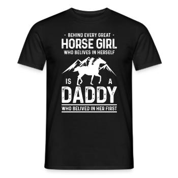 Hinter jedem großartigen Pferdemädchen, das an sic - Männer T-Shirt - Schwarz - Vorne - AI Model Male 178 light (178cm)