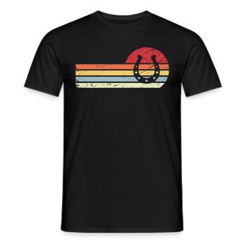Soleil et lignes rétro - Houe à cheval - - T-shirt homme - noir - Devant - AI Model Male 178 light (178cm)