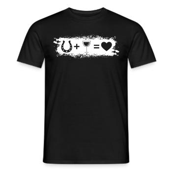 Grunge Rectangle - Coeur - Vin - Fer à cheval - - T-shirt homme - noir - Devant - AI Model Male 178 light (178cm)