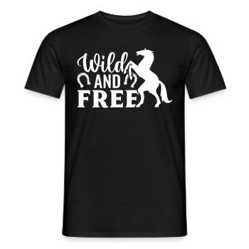 Sauvage et libre - (2) - T-shirt homme - noir - Devant - AI Model Male 178 light (178cm)