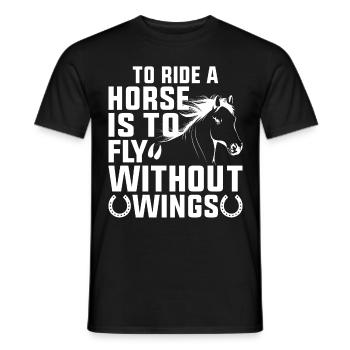 Monter à cheval, c’est voler sans ailes - T-shirt homme - noir - Devant - AI Model Male 178 light (178cm)