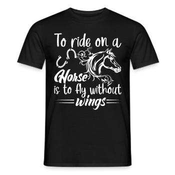 Monter à cheval, c’est comme monter sans ailes. - T-shirt homme - noir - Devant - AI Model Male 178 light (178cm)