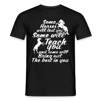 Certains chevaux vous testeront Certains le feront - T-shirt homme - noir - Devant - AI Model Male 178 light (178cm)