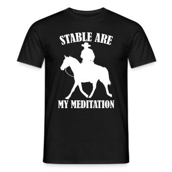 Stable Are My Meditation - - Männer T-Shirt - Schwarz - Vorne - AI Model Male 178 light (178cm)