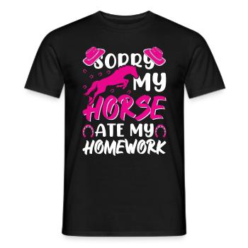 Désolé mon cheval a mangé mes devoirs 1 - - T-shirt homme - noir - Devant - AI Model Male 178 light (178cm)