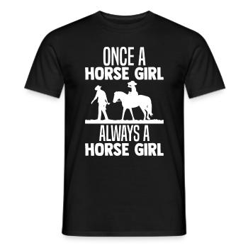 Une fois une fille de cheval, toujours une fille de cheval - T-shirt homme - noir - Devant - AI Model Male 178 light (178cm)
