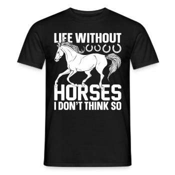 Ein Leben ohne Pferde - ich glaube nicht - (2) - Männer T-Shirt - Schwarz - Vorne - AI Model Male 178 light (178cm)