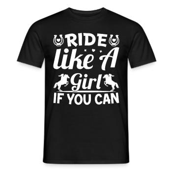 Ride Like A Girl If You Can - - Men's T-Shirt - black - Front - AI Model Male 178 light (178cm)