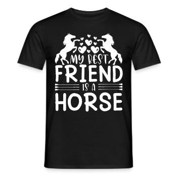 Mon meilleur ami est un cheval - - T-shirt homme - noir - Devant - AI Model Male 178 light (178cm)