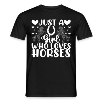 Juste une fille qui aime les chevaux 1 - - T-shirt homme - noir - Devant - AI Model Male 178 light (178cm)