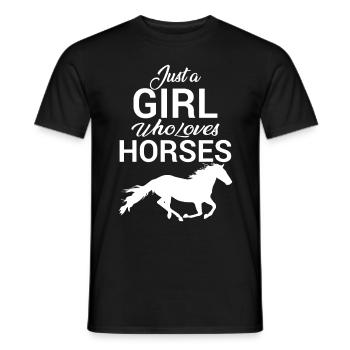 Just A Gril Who Loves Horses 1 - - Männer T-Shirt - Schwarz - Vorne - AI Model Male 178 light (178cm)