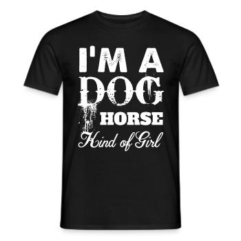 Ich bin ein Hund-Pferd-Mädchen - - Männer T-Shirt - Schwarz - Vorne - AI Model Male 178 light (178cm)