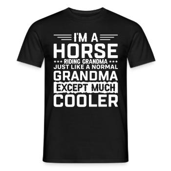 Je suis une grand-mère d’équitation, tout comme une normale - T-shirt homme - noir - Devant - AI Model Male 178 light (178cm)