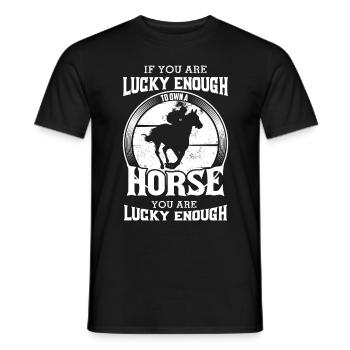 Si vous avez la chance de posséder un cheval - - T-shirt homme - noir - Devant - AI Model Male 178 light (178cm)