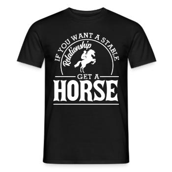Si vous voulez une relation stable, obtenez - T-shirt homme - noir - Devant - AI Model Male 178 light (178cm)