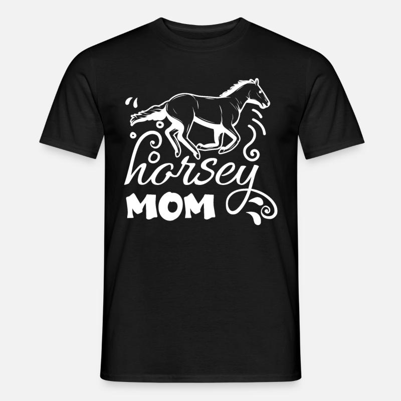 Pferdchen-Mama 1 - - Männer T-Shirt - Schwarz
