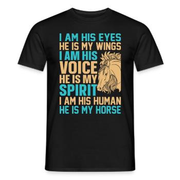 Je suis ses yeux, il est mes ailes, je suis - T-shirt homme - noir - Devant - AI Model Male 178 light (178cm)