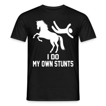 I do my own stunts - - Men's T-Shirt - black - Front - AI Model Male 178 light (178cm)
