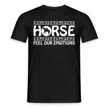 Les chevaux ressentent nos émotions - - T-shirt homme - noir - Devant - AI Model Male 178 light (178cm)