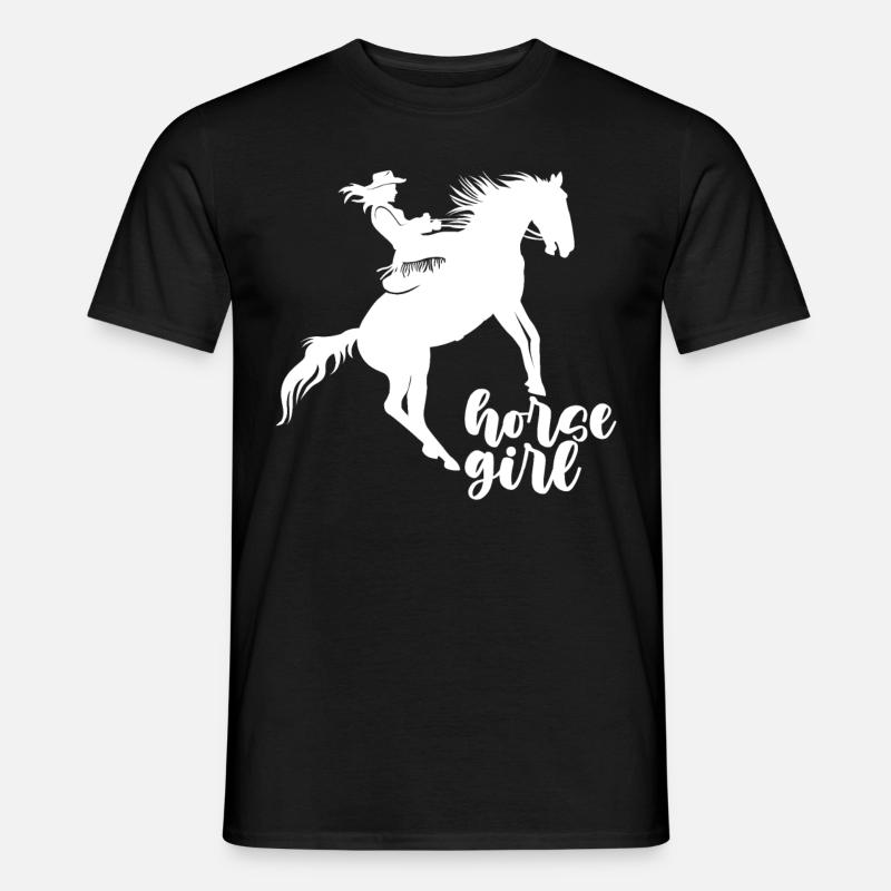 Pferd Mädchen - - Männer T-Shirt - Schwarz