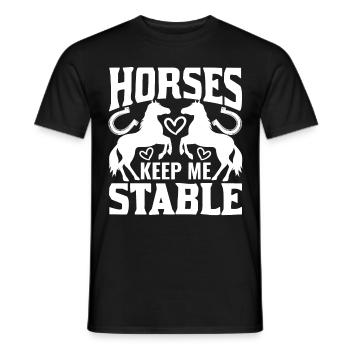 Les chevaux me gardent dans l’écurie 2 - - T-shirt homme - noir - Devant - AI Model Male 178 light (178cm)