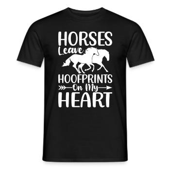 Les chevaux laissent des empreintes de sabots sur mon cœur - - T-shirt homme - noir - Devant - AI Model Male 178 light (178cm)