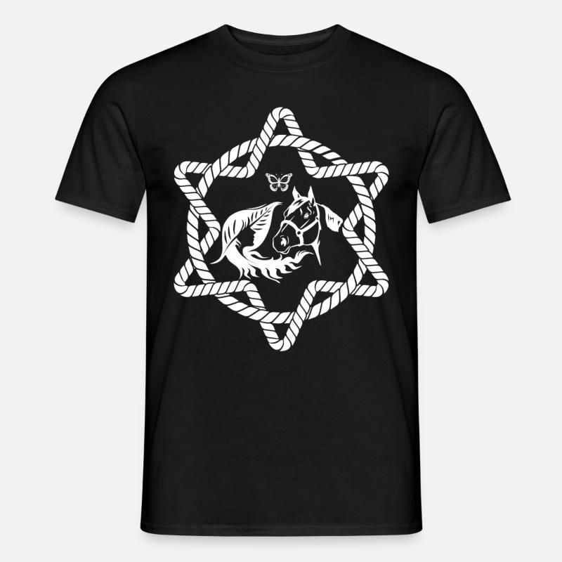 Pferd 1 - - Männer T-Shirt - Schwarz