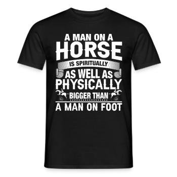 Ein Mann auf einem Pferd ist sowohl geistig als au - Männer T-Shirt - Schwarz - Vorne - AI Model Male 178 light (178cm)