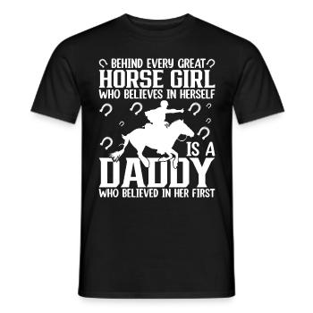 Behind every big horse girl 1 - - Men's T-Shirt - black - Front - AI Model Male 178 light (178cm)