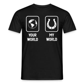 Deine Welt Meine Welt - Hufeisen - - Männer T-Shirt - Schwarz - Vorne - AI Model Male 178 light (178cm)
