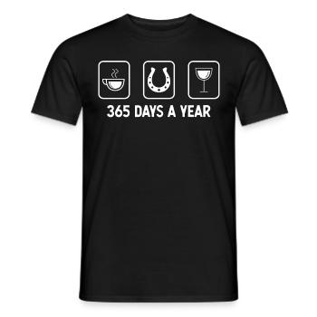 365 jours par an - Vin - Fer à cheval - - T-shirt homme - noir - Devant - AI Model Male 178 light (178cm)