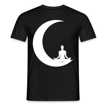 Crescent Moon - Yoga - - Men's T-Shirt - black - Front - AI Model Male 178 light (178cm)