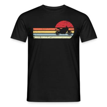 Sonne und Retro-Linien - Motorrad - - Männer T-Shirt - Schwarz - Vorne - AI Model Male 178 light (178cm)