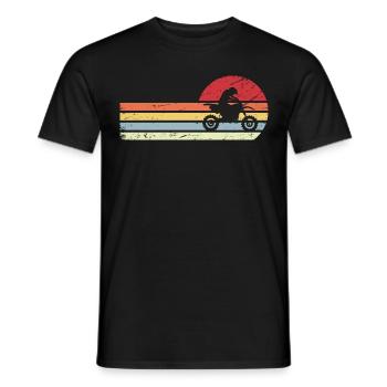 Sonne und Retro-Linien - Kerl Motorrad - - Männer T-Shirt - Schwarz - Vorne - AI Model Male 178 light (178cm)