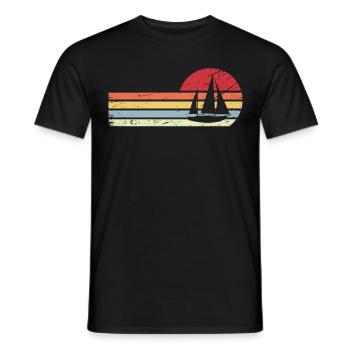 Sun et Retro Lines - Voile - - T-shirt homme - noir - Devant - AI Model Male 178 light (178cm)