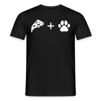Pizza - Hundepfote - - Männer T-Shirt - Schwarz - Vorne - AI Model Male 178 light (178cm)