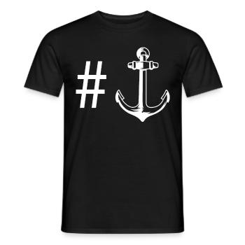 Hashtag - Anchor - - Men's T-Shirt - black - Front - AI Model Male 178 light (178cm)