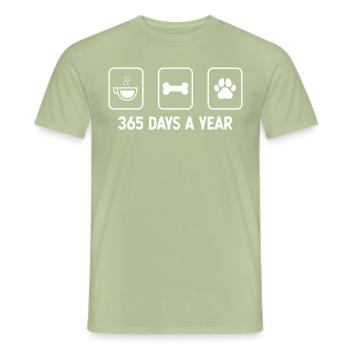 365 Tage im Jahr - Hundepfote - Hundeknochen - - Männer T-Shirt - Sage - Vorne - AI Model Male 178 light (178cm)