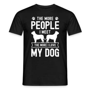 Je mehr Menschen ich treffe, desto mehr liebe ich - Männer T-Shirt - Schwarz - Vorne - AI Model Male 178 light (178cm)