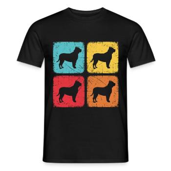 Quadratischer Retro-Hund - Männer T-Shirt - Schwarz - Vorne - AI Model Male 178 light (178cm)