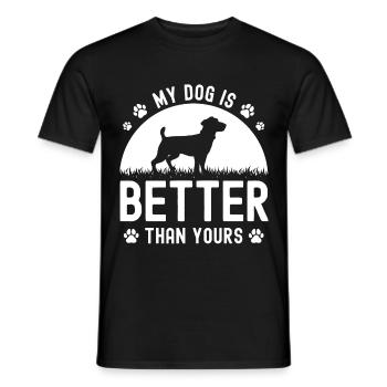 Mein Hund ist besser als deiner - Männer T-Shirt - Schwarz - Vorne - AI Model Male 178 light (178cm)