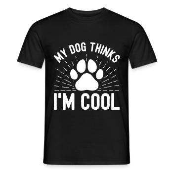 Mein Hund denkt, ich bin cool - Männer T-Shirt - Schwarz - Vorne - AI Model Male 178 light (178cm)