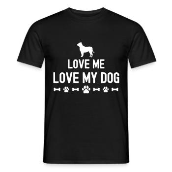 Aimez-moi Aimez mon chien - T-shirt homme - noir - Devant - AI Model Male 178 light (178cm)