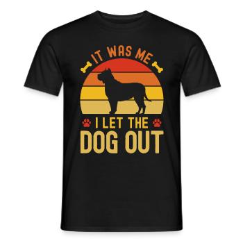 C’est moi qui ai laissé sortir le chien - T-shirt homme - noir - Devant - AI Model Male 178 light (178cm)
