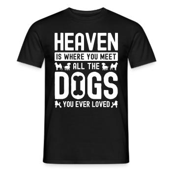 Au paradis, vous rencontrez tous les chiens que vous avez toujours aimés - T-shirt homme - noir - Devant - AI Model Male 178 light (178cm)