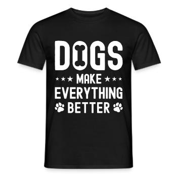 Hunde machen alles besser - Männer T-Shirt - Schwarz - Vorne - AI Model Male 178 light (178cm)