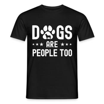 Hunde sind auch Menschen - Männer T-Shirt - Schwarz - Vorne - AI Model Male 178 light (178cm)